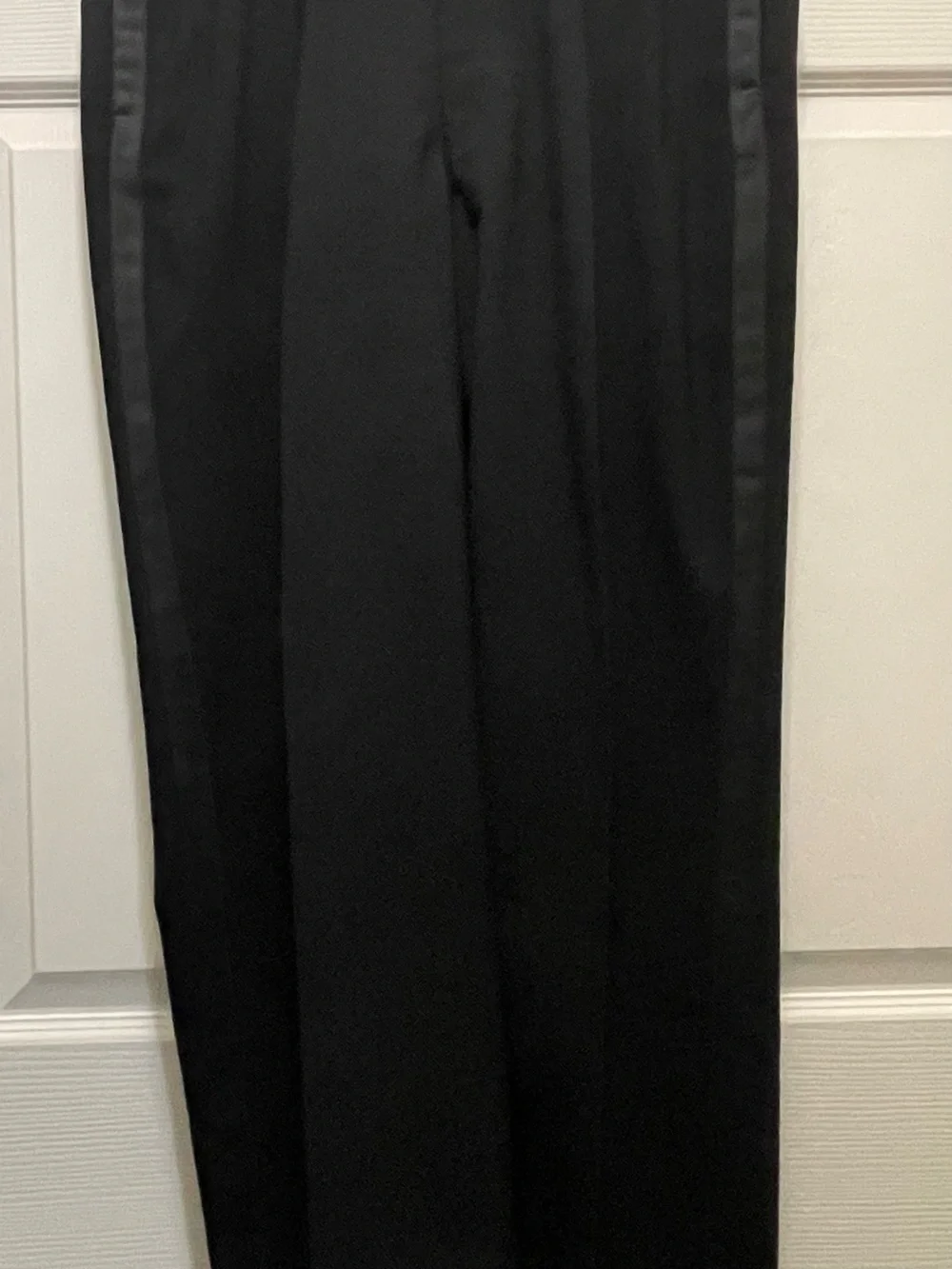 Black Men's Dress Pants - Classic Tuxedo Stripe
